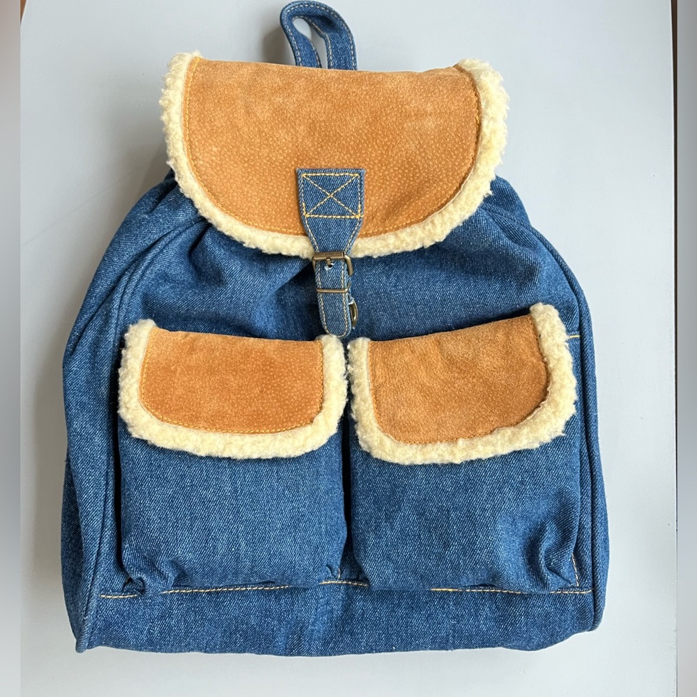 NWOT Blue Jean Backpack BTS with wool